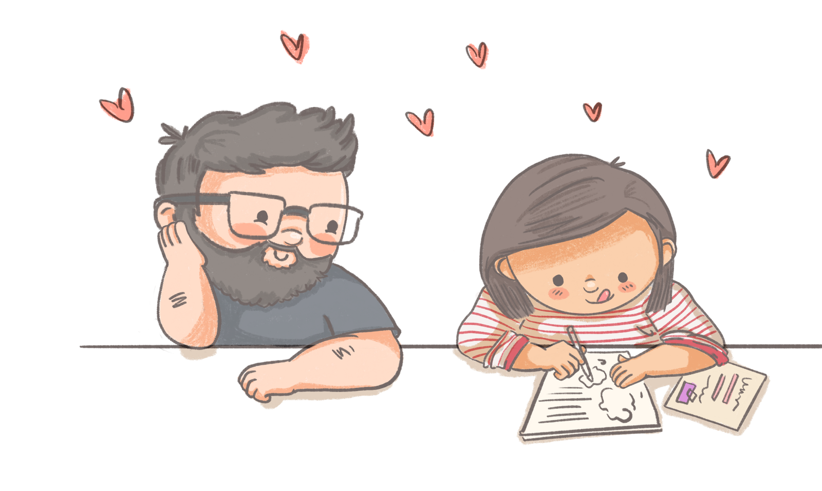 Nadya y Checho ilustrados